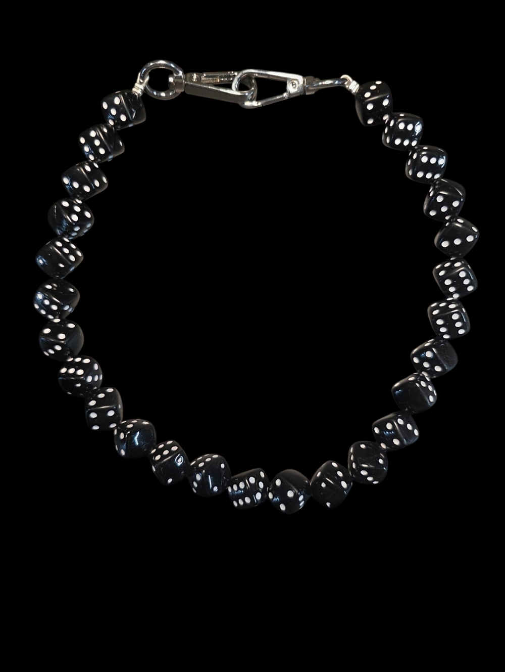 Black Dice Bead Bag Chain
